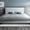 Artiss Double Full Size Bed Frame Base Mattress Platform White Leather Wooden NEO - Coll Online