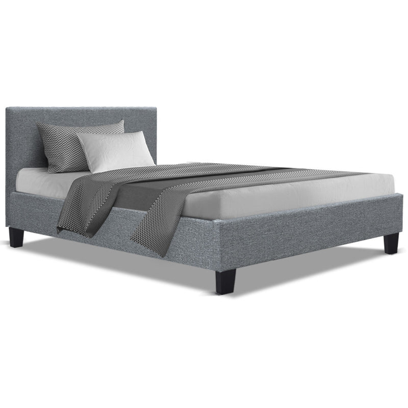 Artiss King Single Size Bed Frame Base Mattress Platform Fabric Wooden Grey NEO - Coll Online