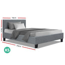 Artiss King Single Size Bed Frame Base Mattress Platform Fabric Wooden Grey NEO - Coll Online