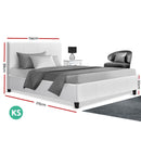 Artiss King Single Size Bed Frame Base Mattress Platform White Leather Wooden NEO - Coll Online