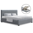 Artiss Double Size Fabric and Wood Bed Frame Headborad - Grey - Coll Online