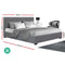 Artiss Double Size Fabric and Wood Bed Frame Headborad - Grey - Coll Online