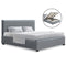 Artiss Queen Size Fabric and Wood Bed Frame Headborad - Grey - Coll Online