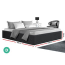 Artiss TOKI Double Size Storage Gas Lift Bed Frame without Headboard Fabric Charcoal - Coll Online