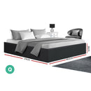 Artiss TOKI Queen Size Storage Gas Lift Bed Frame without Headboard Fabric Charcoal - Coll Online