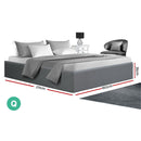 Artiss Queen Size Gas Lift Bed Frame Base With Storage Platform Fabric - Coll Online