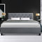 Artiss VANKE Double Size Bed Frame Base Fabric Headboard Wooden Mattress - Coll Online