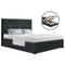 Artiss Double Full Size Gas Lift Bed Frame Charcoal Fabric Base With Storage Mattress - Coll Online