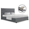 Artiss Queen Size Gas Lift Bed Frame Base With Storage Mattress Grey Fabric VILA - Coll Online
