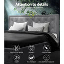 Artiss TIYO King Size Gas Lift Bed Frame Base With Storage Mattress Grey Fabric - Coll Online