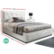 Artiss TIYO King Single Size Gas Lift Bed Frame Base With Storage Mattress White Leather - Coll Online