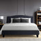 Bed Frame Double Size Base Mattress Platform Fabric Wooden Charcoal LARS - Coll Online