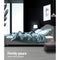 Bed Frame Double Size Base Mattress Platform Fabric Wooden Grey LARS - Coll Online
