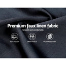 Bed Frame Queen Size Base Mattress Platform Fabric Wooden Charcoal LARS - Coll Online