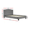 Bed Frame Single Size Base Mattress Platform Fabric Wooden Grey LARS - Coll Online