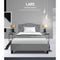 Bed Frame Single Size Base Mattress Platform Fabric Wooden Grey LARS - Coll Online