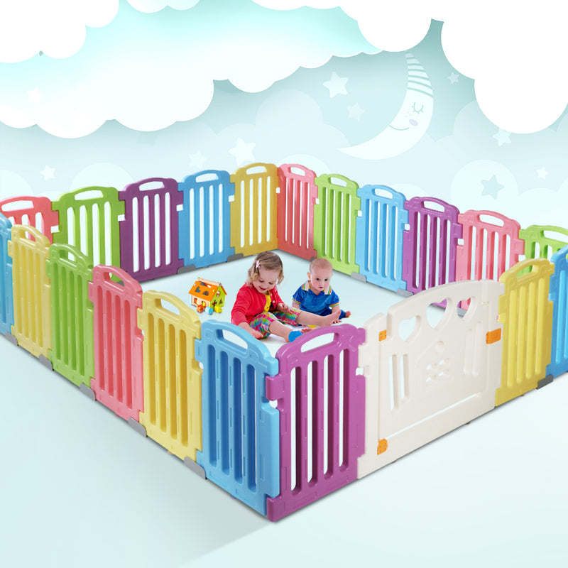 Cuddly Baby 21-Panel Plastic Baby Playpen Interactive Kids Toddler - Coll Online