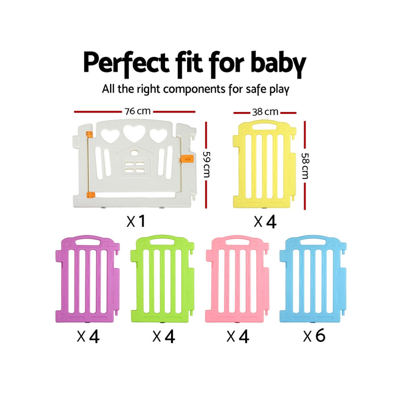 Cuddly Baby 23-Panel Plastic Baby Playpen Interactive Kids Toddler - Coll Online