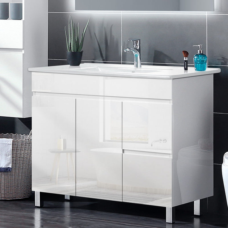 Cefito 900mm Bathroom Vanity Cabinet Unit Wash Basin Sink Storage Freestanding White - Coll Online