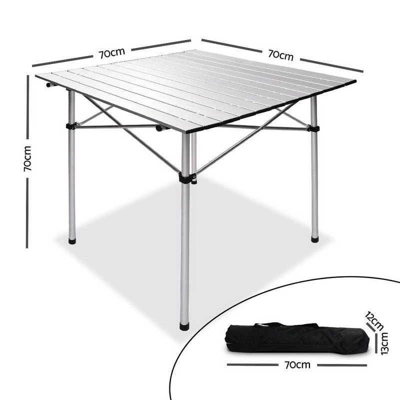 Weisshorn Portable Roll Up Folding Camping Table - Coll Online