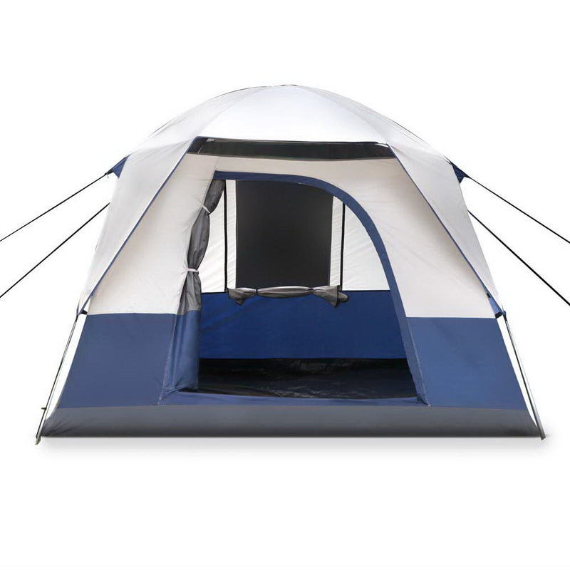 Weisshorn 4 Person Canvas Camping Tent - Navy & Grey - Coll Online