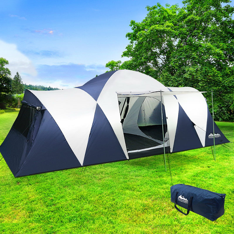 Weisshorn 12 Person Canvas Dome Camping Tent - Navy & Grey - Coll Online