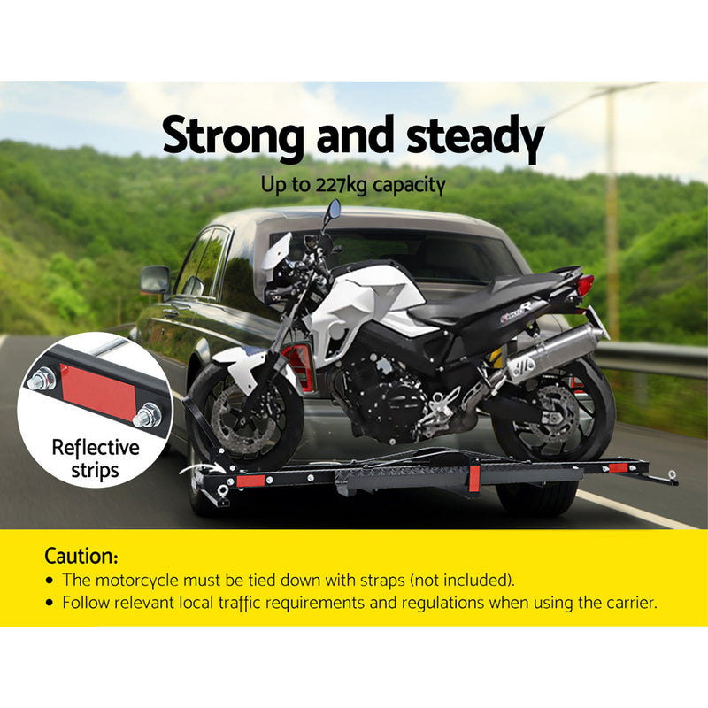 Giantz Motorcycle Carrier 2 Arms Rack Ramp Motorbike Dirt Bike 2"Hitch Towbar - Coll Online