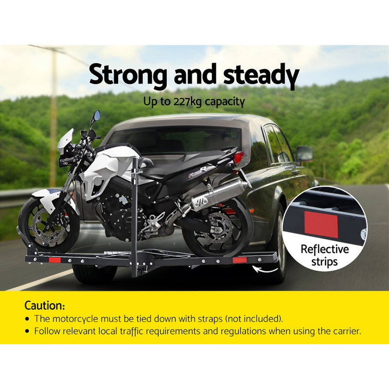 Giantz Motorcycle Motorbike Carrier Rack 2" Towbar Arm Rack Dirt Bike Ramp Steel - Coll Online