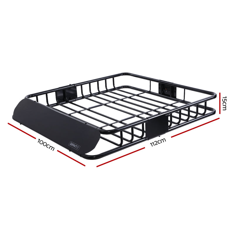 Giantz Universal Roof Rack Basket Car Luggage Carrier Steel Vehicle Cargo 112cm - Coll Online