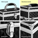 Embellir Portable Cosmetic Beauty Makeup Carry Case with Mirror - Diamond Black - Coll Online