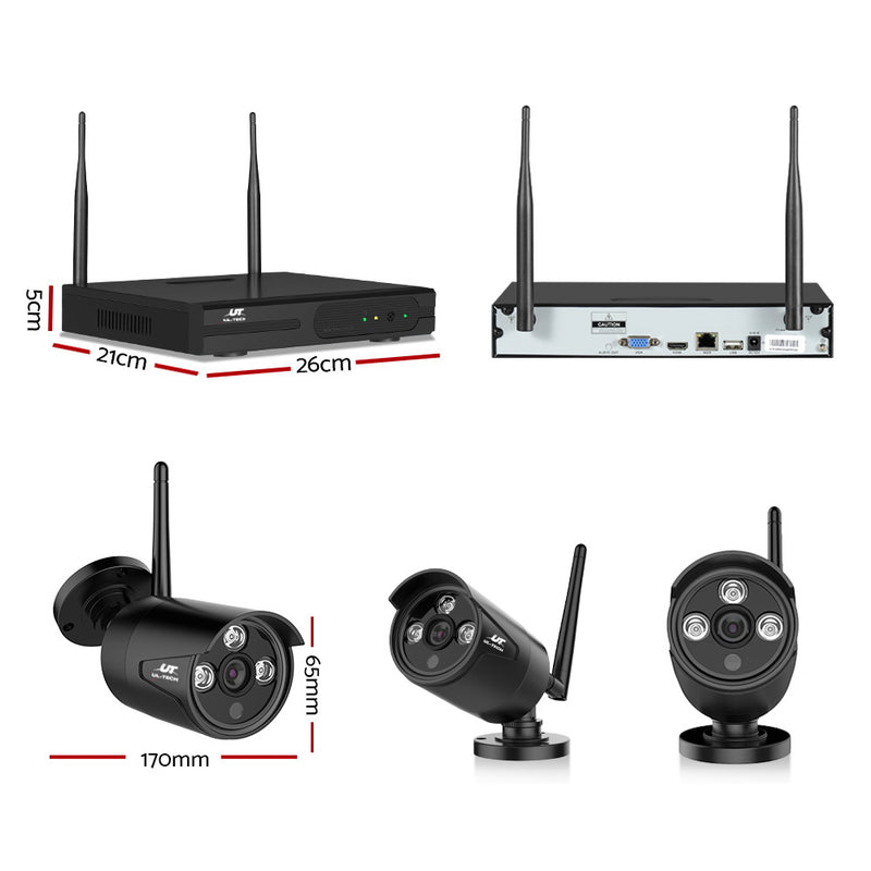 UL-Tech CCTV Wireless Security System 2TB 4CH NVR 1080P 4 Camera Sets - Coll Online