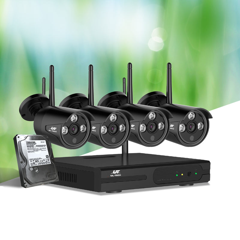 UL-Tech CCTV Wireless Security System 2TB 4CH NVR 1080P 4 Camera Sets - Coll Online