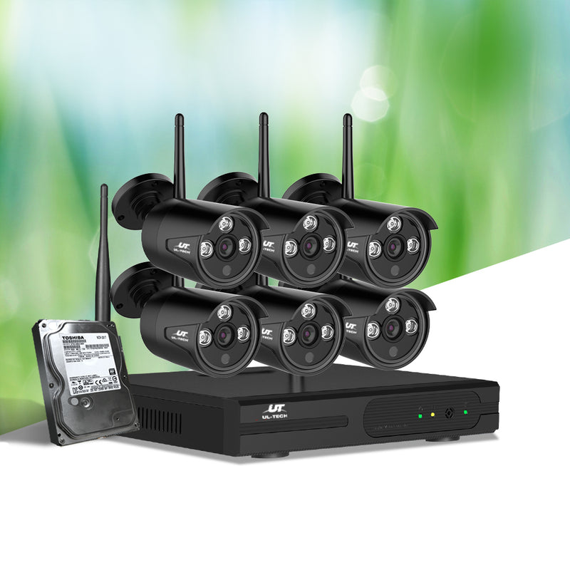 UL-Tech CCTV Wireless Security System 2TB 8CH NVR 1080P 6 Camera Sets - Coll Online