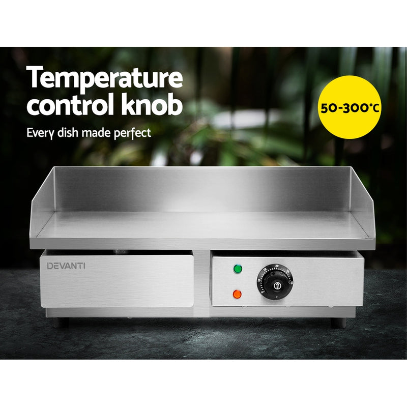 Devanti 3000W Electric Griddle Hot Plate - Stainless Steel - Coll Online