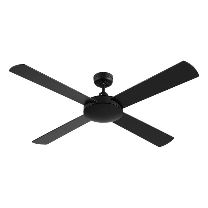 Devanti 52 inch 1300mm Ceiling Fan Wall Control 4 Wooden Blades Cooling Fans Black - Coll Online