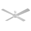 Devanti 52 inch 1300mm Ceiling Fan Wall Control 4 Wooden Blades Cooling Fans White - Coll Online