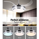 42" Ceiling Fan Lamp LED Light Retractable Blade Ceiling Fan with Remote - Coll Online