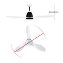 48" DC Motor Ceiling Fan with LED Light with Remote 8H Timer Reverse Mode 5 Speeds White - Coll Online