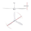 52" DC Motor Ceiling Fan with LED Light with Remote 8H Timer Reverse Mode 5 Speeds White - Coll Online