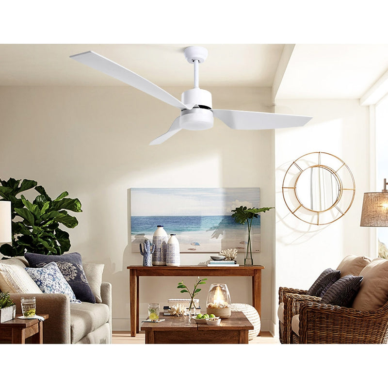 52" DC Motor Ceiling Fan with LED Light with Remote 8H Timer Reverse Mode 5 Speeds - Coll Online