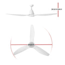 64" DC Motor Ceiling Fan with LED Light with Remote 8H Timer Reverse Mode 5 Speeds White - Coll Online