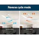 64" DC Motor Ceiling Fan with LED Light with Remote 8H Timer Reverse Mode 5 Speeds White - Coll Online