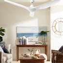 64" DC Motor Ceiling Fan with LED Light with Remote 8H Timer Reverse Mode 5 Speeds White - Coll Online