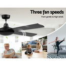 Devanti 52 inch 1300mm Ceiling Fan 4 Wooden Blades with Remote Control Reversible Fans - Coll Online