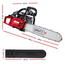 GIANTZ 52CC Petrol Commercial Chainsaw Chain Saw Bar E-Start Black - Coll Online