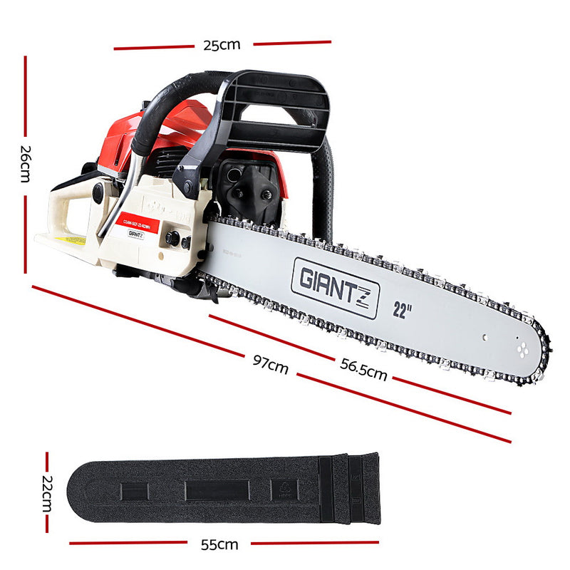 GIANTZ 75CC Petrol Commercial Chainsaw Chain Saw Bar E-Start Pruning - Coll Online