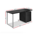 Artiss Metal Desk with 3 Drawers - Black - Coll Online