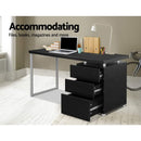 Artiss Metal Desk with 3 Drawers - Black - Coll Online