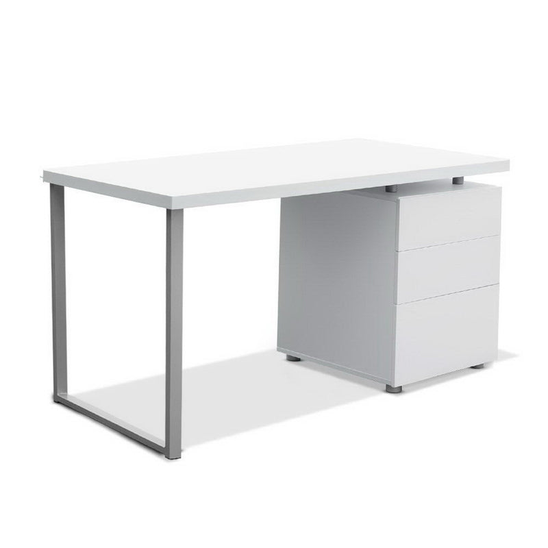 Artiss Metal Desk with 3 Drawers - White - Coll Online