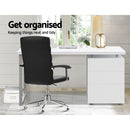 Artiss Metal Desk with 3 Drawers - White - Coll Online